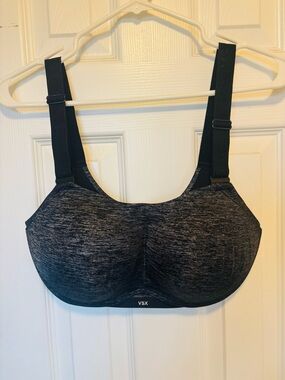 VSX Black Heathered Sports Bra - Supportive Straps